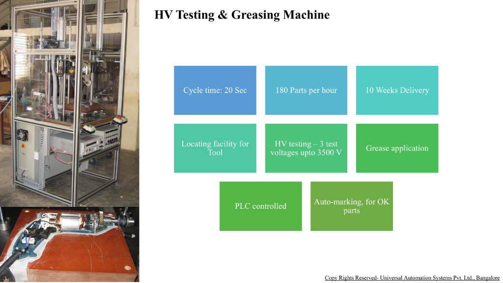 HV testing & greasing machine