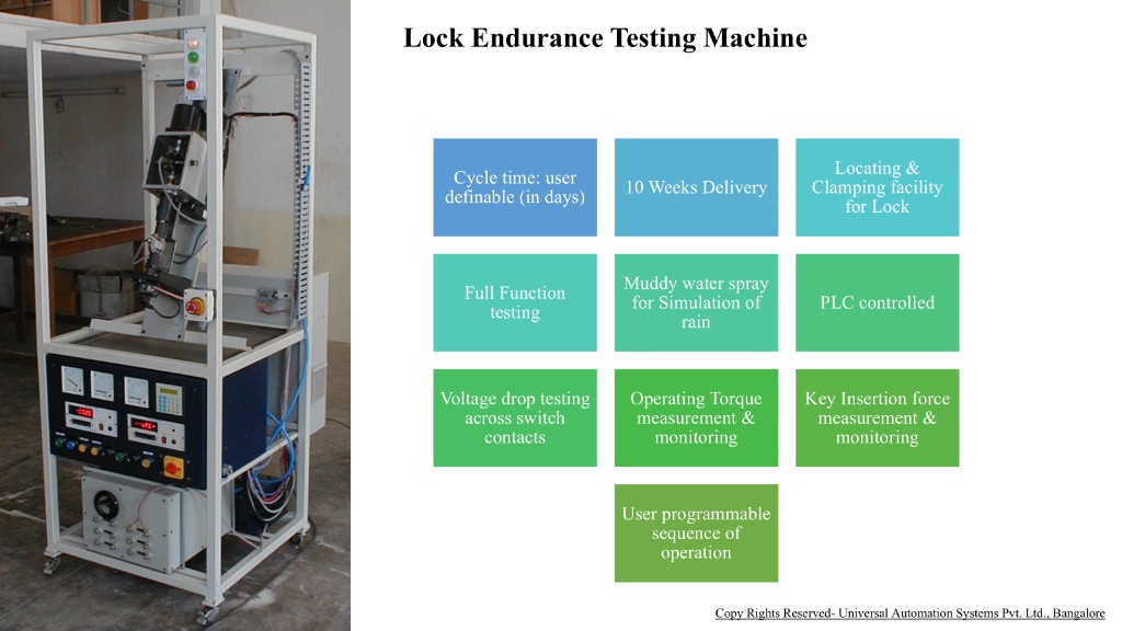 Lock endurance testing machine